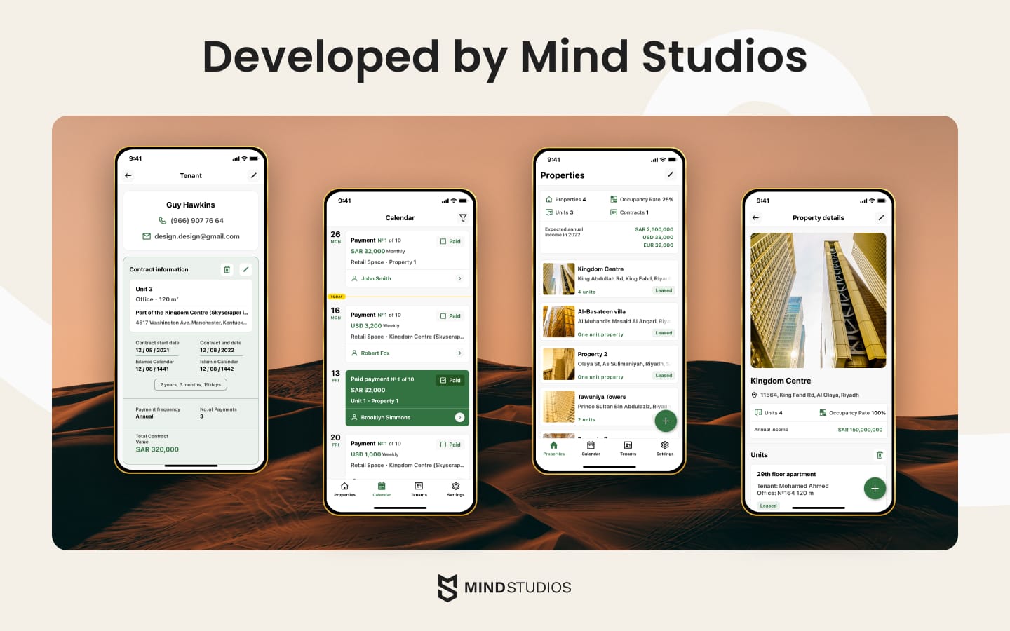 Mulki property management app developed by Mind Studios