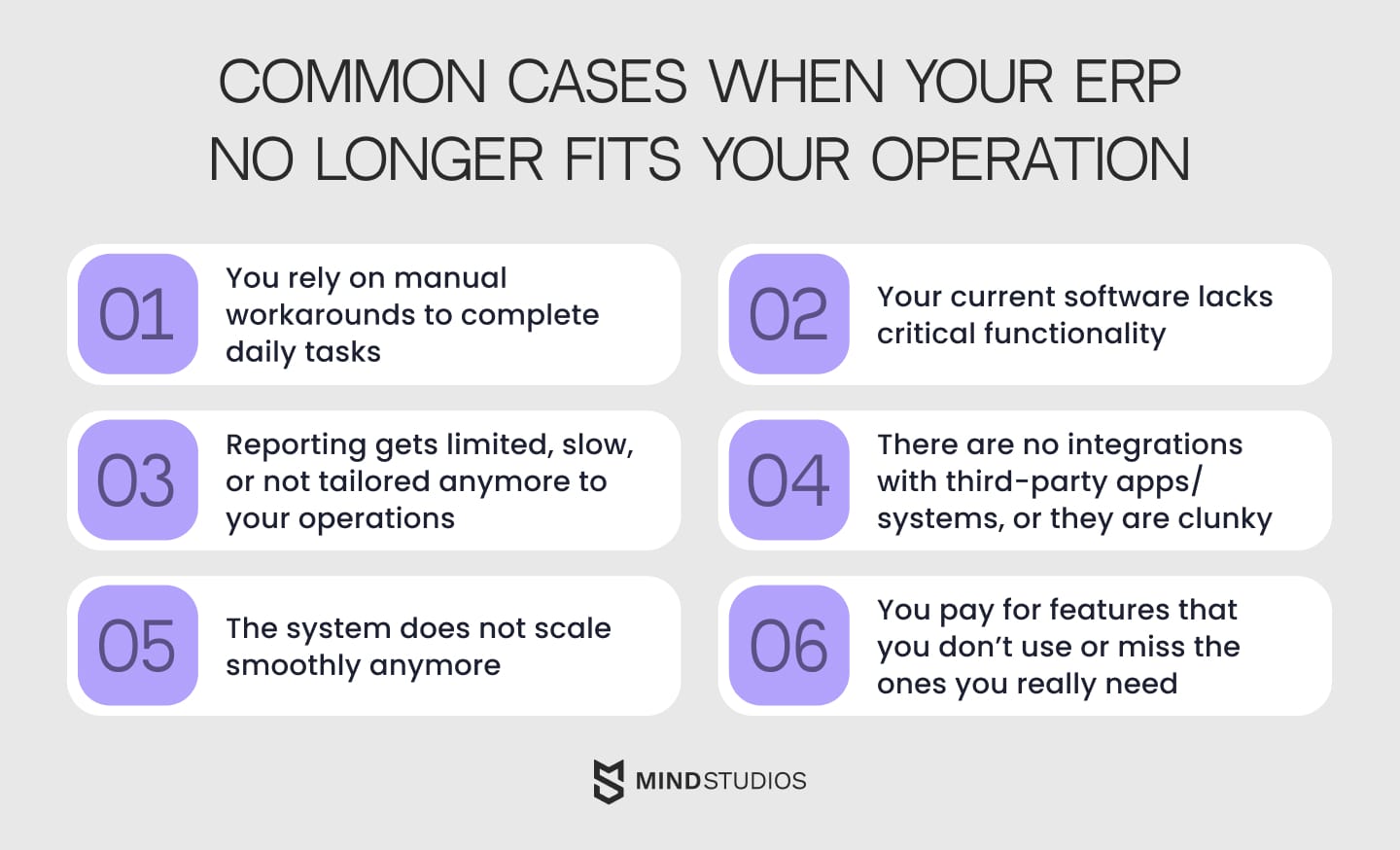Common cases when your ERP no longer fits your operation