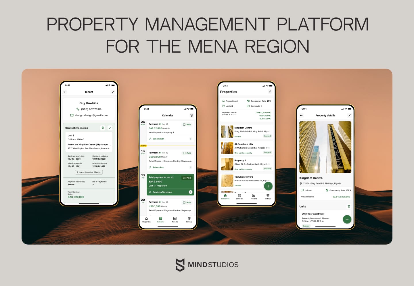 Property management platform for the MENA developed by Mind Studios