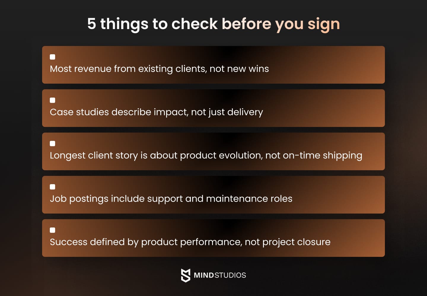 5 things to check before you sign